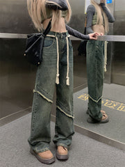 Fray Trim Vintage Boyfriend Jeans - fairypeony