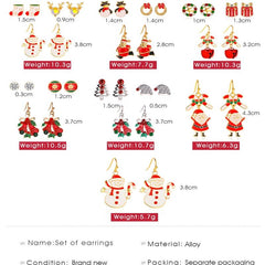 Christmas Three-Piece Santa Claus Bell Earrings, , women clothing, christmas-three-piece-santa-claus-bell-earrings, , fairypeony