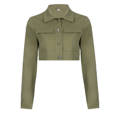 Army Green Cargo Cropped Jacket, , women clothing, army-green-cargo-cropped-jacket, , fairypeony