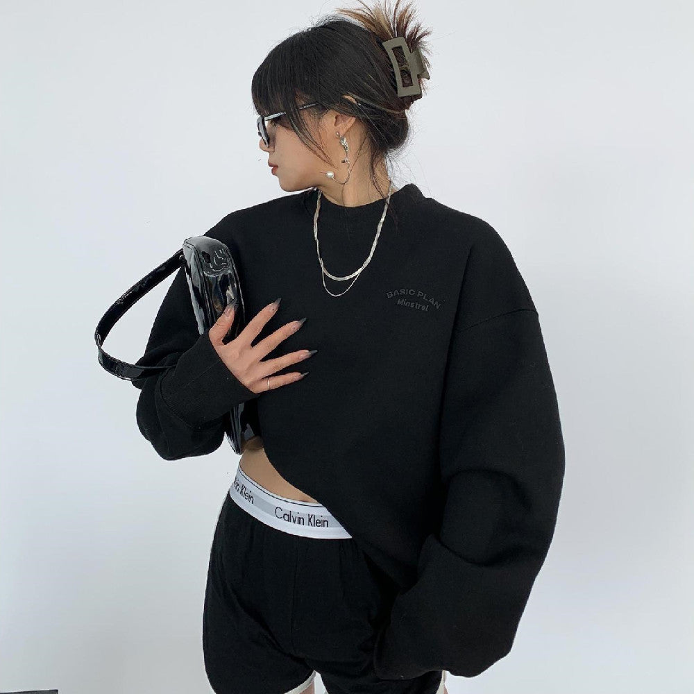 Crew Neck Logo Graphic Sweatshirt, , women clothing, crew-neck-logo-graphic-sweatshirt, , fairypeony