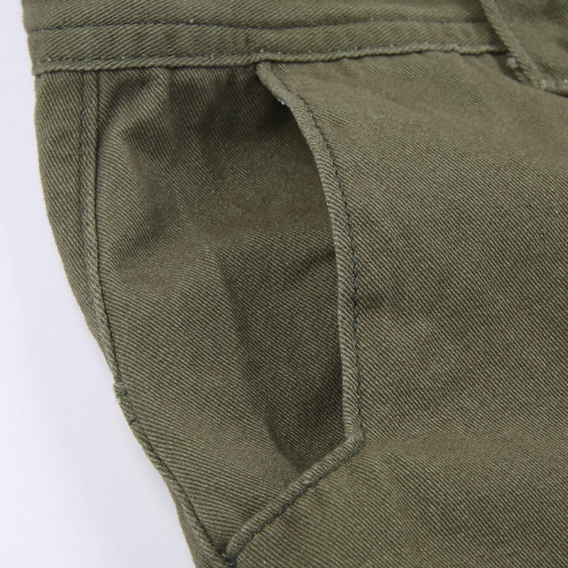 Pocket Patched Straight Cargo Jeans - fairypeony