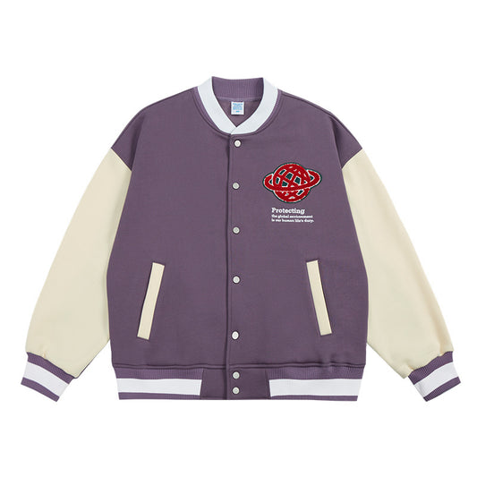 Garment Industries Varsity Jacket, , women clothing, garment-industries-varsity-jacket, green, purple, fairypeony