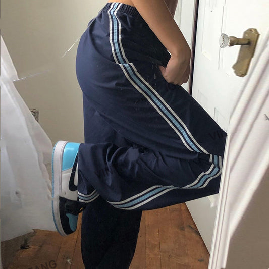 Retro Piping Detail Sweatpants, , women clothing, retro-piping-detail-sweatpants, , fairypeony