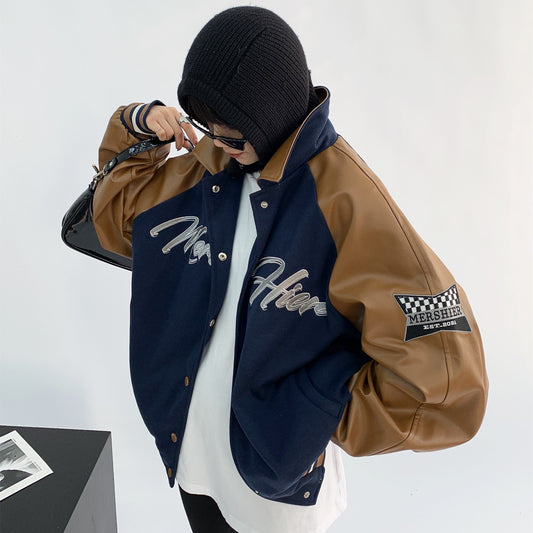 Street Embroidered Varsity Jacket, , women clothing, street-embroidered-varsity-jacket, , fairypeony