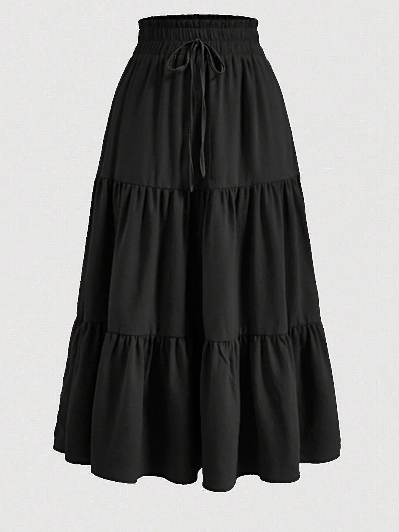 Floral Print Elastic Waist Maxi Skirt - fairypeony