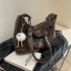 Pu Leather Large Capacity Crossbody Bag - fairypeony
