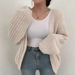 Vintage Oversized Open Front Knit Cardigan