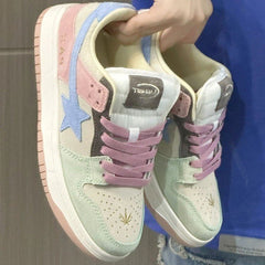 Aesthetic Star Patchwork Sneakers