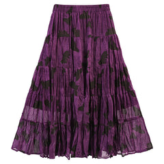 Casual Floral Umbrella Maxi Skirt - fairypeony