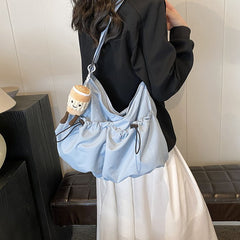 Solid Color Stitching Shoulder Bag