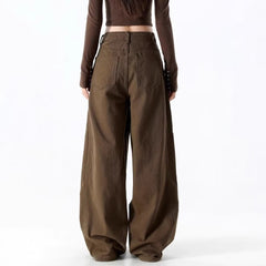 Vintage Straight Wide-Leg Trousers