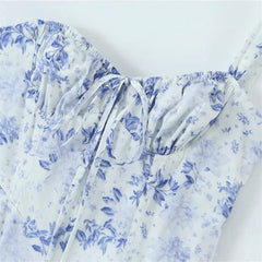 Vintage Floral Print Sleeveless Maxi Dress