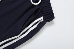 Aesthetic Bow Tie Piping Detail Sweatpants