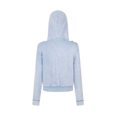 Vintage Hooded Sweater – Detachable Hood Metal Button Cotton Sweater in 2 Colours