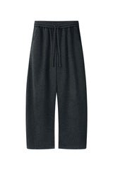 Solid-color straight-leg curved knife-style casual pants