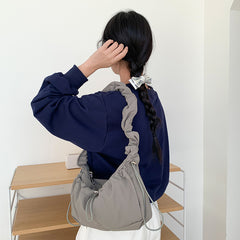 Ribbon Shirring String Shoulder Bag