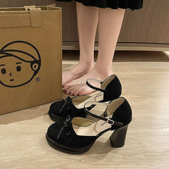 French Bow Detail High Heel Shoes - fairypeony