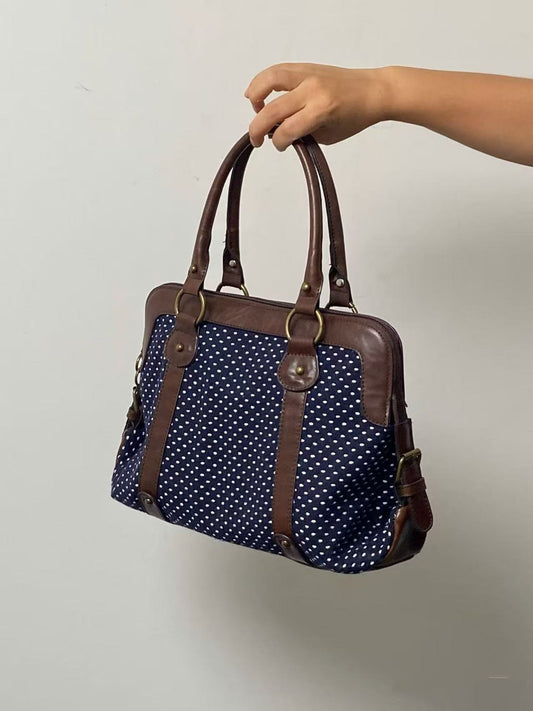 2000s Retro Polka Dot Large Nylon Tote Bag