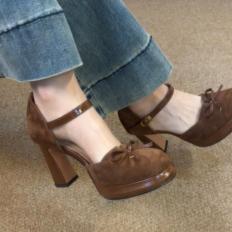 French Bow Detail High Heel Shoes - fairypeony