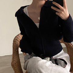 Vintage Zip Up Casual Versatile Cardigan