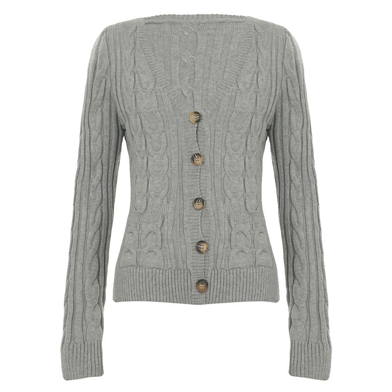 Womens Cable Knit Cardigan Sweater