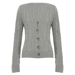Womens Cable Knit Cardigan Sweater
