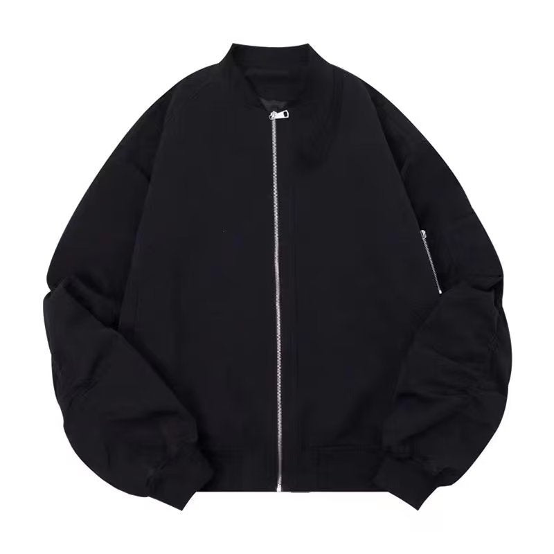 Oversize Zip Up Bomber Jacket - fairypeony