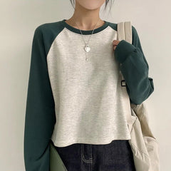 Vintage Raglan Long Sleeve Preppy Tee