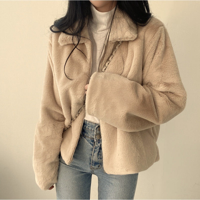 Plush Fleece Zip Up Jacket