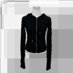 Women's Acrylic Butterfly Sleeve Knitted Sweater with Hood