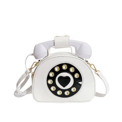 Telephone Shaped PU Leather Shoulder Bag