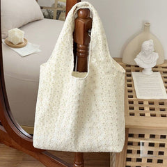 Floral Embroidery Canvas Shoulder Bag