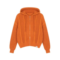 Hooded Twist-Knit Sweater