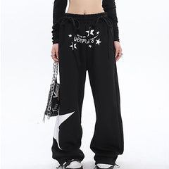 Star Print High Waist Stretchy Sweatpants