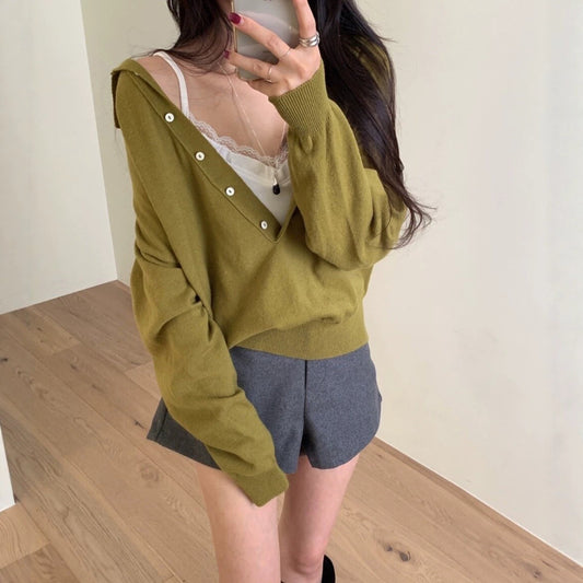 Long Sleeve Knit Polo Sweater