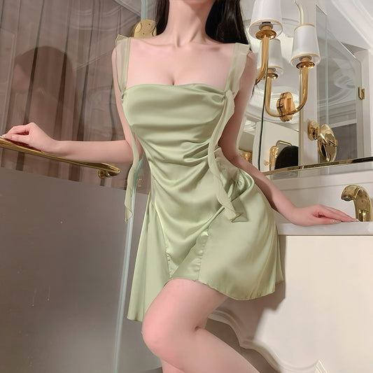 Women's Sling Strap Ice Silk Nightgown