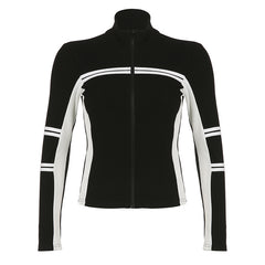 Vintage Striped Zip Up Cardigan - fairypeony