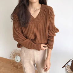 Vintage V-Neck Striped Sweater