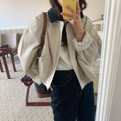 Contrast Color Single breasted Jacket