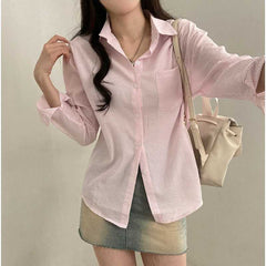 Old Money Striped Long Sleeve Blouse