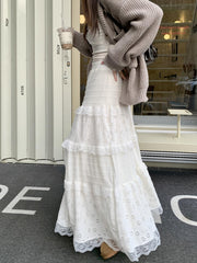 Fairy Lace Patchwork Maxi Skirt