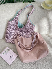 Korean Retro Leopard Print Suede Tote Bag