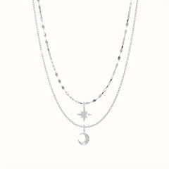 Double layer Sun & Moon Necklace