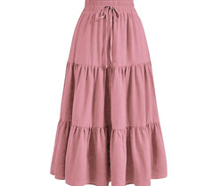 Solid Color Splicing Pleated Pocket Skirt - fairypeony