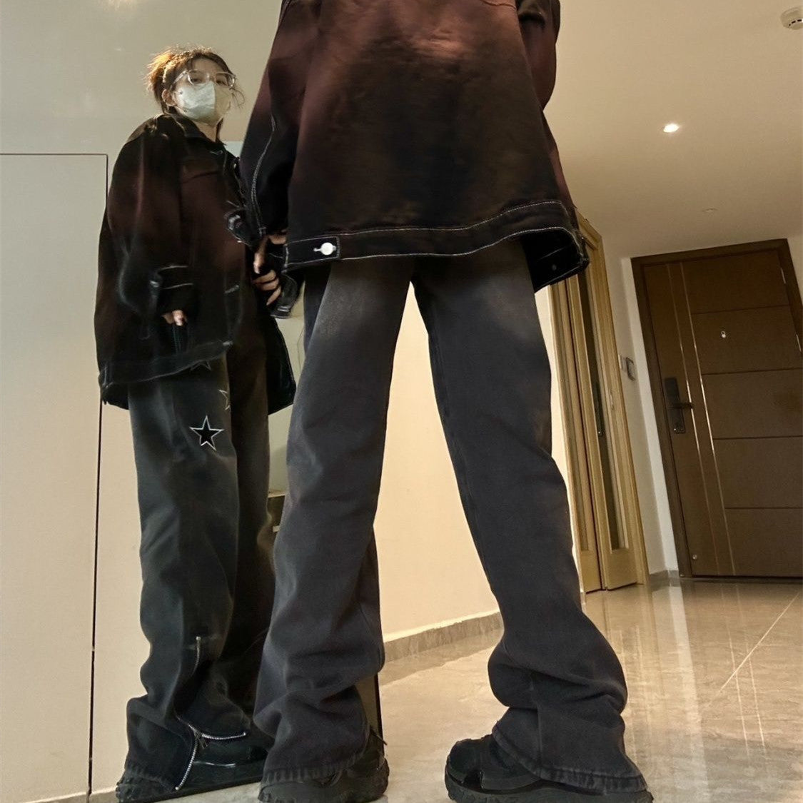 Vintage Hip Hop Star Embroidered Boyfriend Jeans - fairypeony