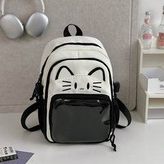 Embroidered Cute Kitten Backpack