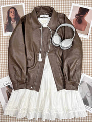 Vintage PU Leather Jacket