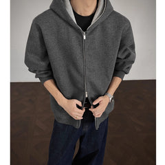 Boxy Heavyweight Hooded Cardigan Jacket