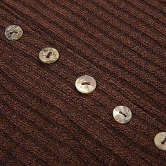 Lace Paneled Button Long Sleeve Knit Top - fairypeony