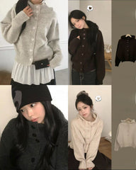 Hooded Knit Cardigan – Oversized Button-Up Sweater Jacket